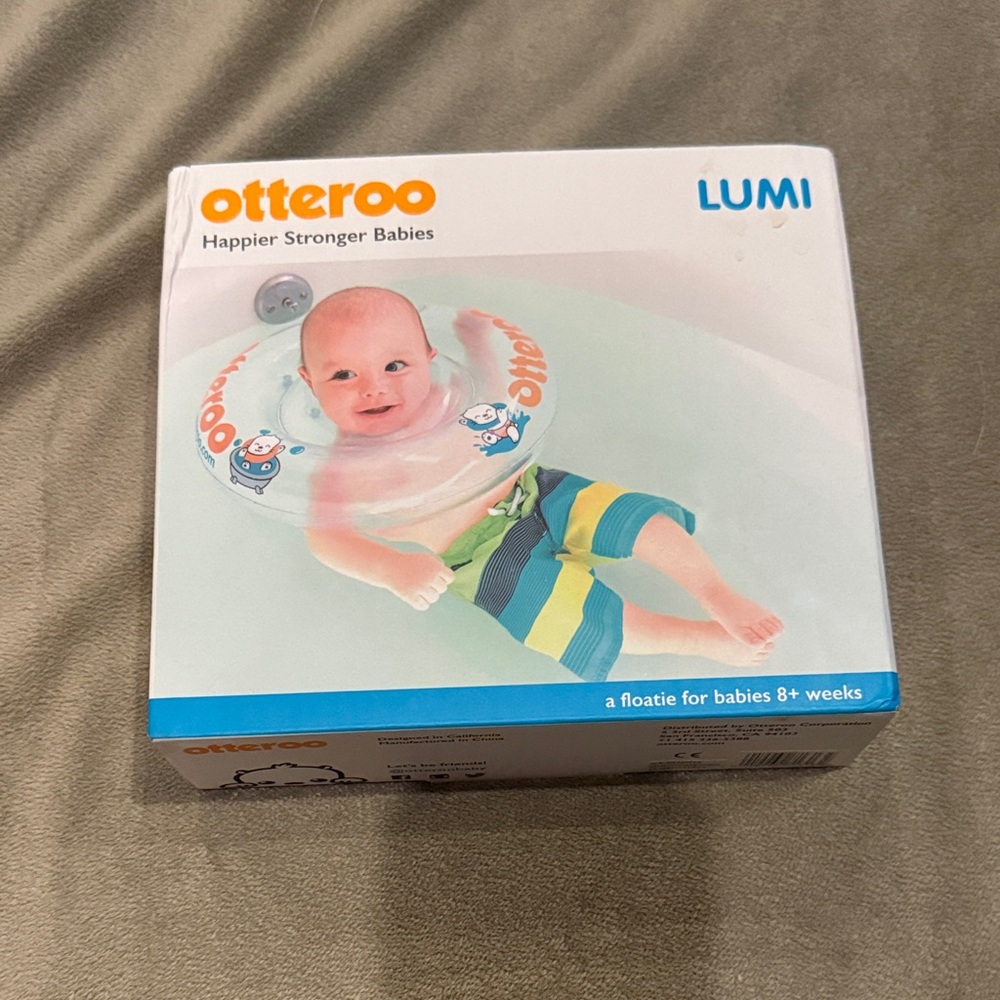 Otteroo LUMI Baby Neck Float - Blue and White